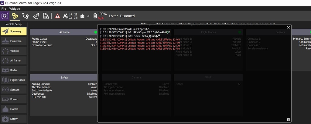 Critical Prearm GPS and AHRS differ by 33m Flight stack