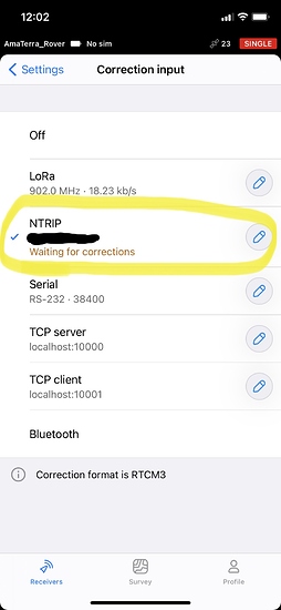 NTRIP Waiting for Corrections