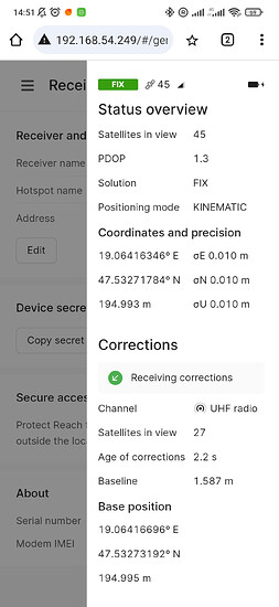 Signal strength indicators in Reach Panel
