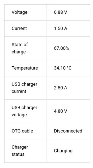 Reach Battery Status Screen