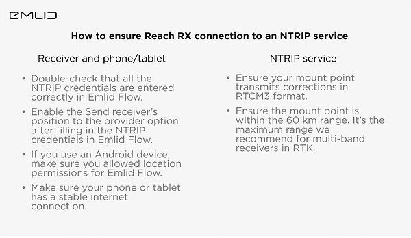 Reach RX and NTRIP service