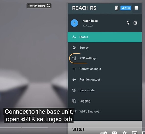 rtk settings tab