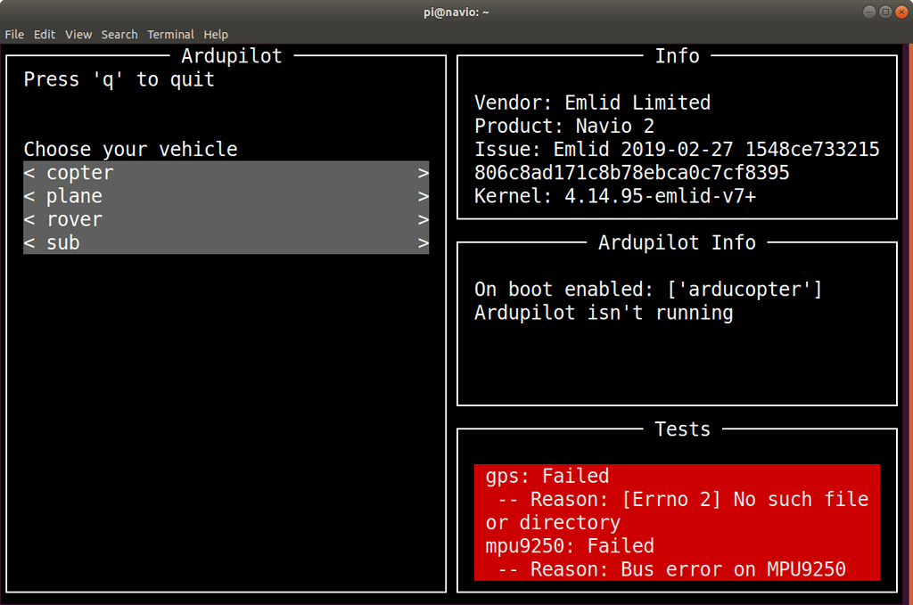 MPU and GPS failure on start - Ardupilot fails to load - Hardware ...