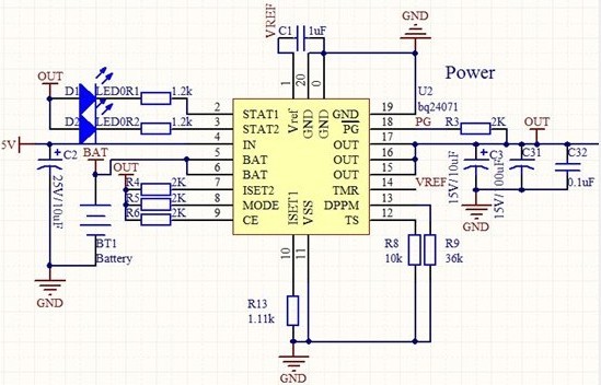 Схема включения bq25a