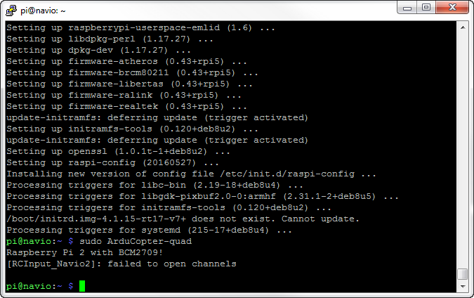 Error using APM RC Input Navio2 failed to open channels